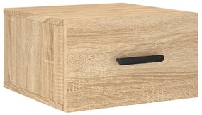 829842 vidaXL Нощно шкафче за стенен монтаж, сонома дъб, 35x35x20 см