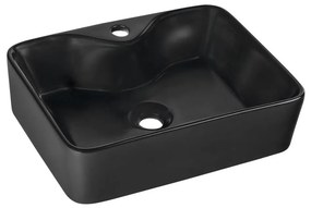 Sapho - Мивка за плот BALENA 48x37 cm, матово черно покритие