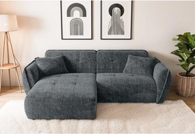 Тъмносив шенилов ъглов диван (ляв ъгъл) Nelia – Ropez