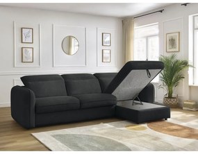 Черен разтегателен ъглов диван (променлив) Achille – Bobochic Paris