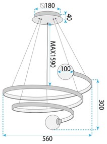 LHJ029-CP BLACK Висяща лампа