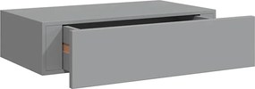 330245 vidaXL Стенен рафт с чекмедже, сив, 40x23,5x10 см, МДФ