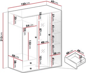 Гардероб Cali 3-врати