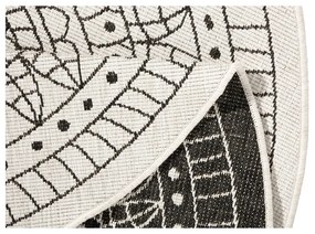 Черно-кремав килим за открито, ø 200 cm Porto - NORTHRUGS