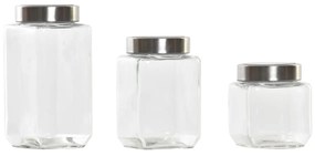 3 Тубички DKD Home Decor Кристал Неръждаема стомана (500 ml) (750 ml) (1L) (3 Части)