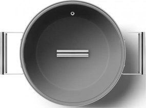 Тенджера SMEG CKFC2611RDM, 7.7 л, Ø26 см, Тефлоново покритие, До 250°C, Индукция, Червен