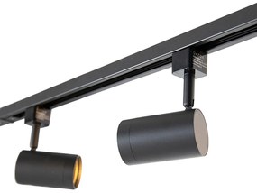 Модерна 1-фазна окачена релсова система с 5 прожектори черна - Jeana
