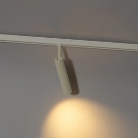 Модерен прожектор бежов с бял за 1-фазова релсова система - Slimline Uzzy