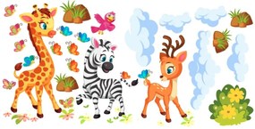 Страхотен детски стикер за стена - сафари с животни Šírka: 100 cm | Dĺžka: 200 cm