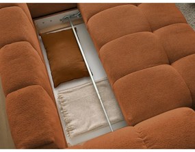 Теракотен шенилов сгъваем/с място за съхранение ъглов диван (десен ъгъл/L форма) Everest – Bobochic Paris