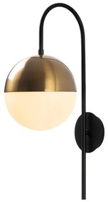 Черна и златисто стенна лампа ø 20 cm Bastos – Opviq lights