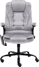 20573 vidaXL Масажиращ офис стол, светлосив, кадифе