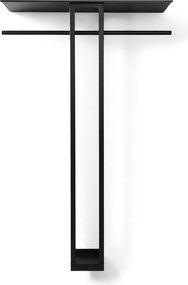 Черна стоманена стенна закачалка с рафт 100 cm Luno Large – Spinder Design