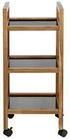 Рафт за баня от масивна акация в черен и естествен цвят 35x76,5 cm Fondi – Wenko