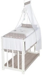 Бяла люлка с място за съхранение и сенник 90x45 cm Indibär - Roba