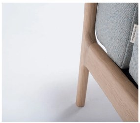 Фотьойл от дъбово дърво със синьо-сива текстилна седалка Fawn - Gazzda