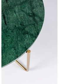 Кръгла масичка за кафе с мраморен плот в зелен и златист цвят ø 70 cm Timpa – White Label