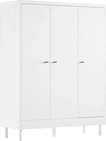 Бял детски гардероб от масивен бук 146x190x55 cm Forrest – Vipack