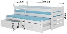 Бебешко легло Camaro-200 x 90-With protector-White-Artisan