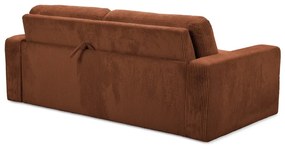 Теракотен разтегателен диван от рипсено кадифе 195 cm Nona – Makamii