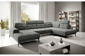 Сив ъглов диван (десен ъгъл/U форма) Bretan – ELTAP