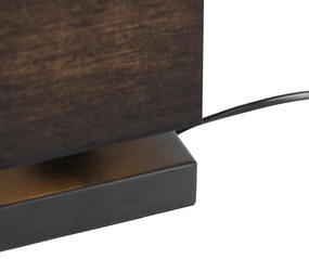 Лампа за маса черна с черен абажур, сензорен превключвател и безжично зарядно - Ромина