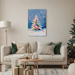 Картина на платно – Празнична нощ с цветно дърво