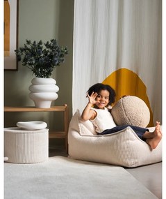 Кремав детски пуф от рипсено кадифе – Wigiwama