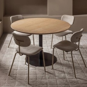 Кръгла трапезна маса с дъбова дървена плоскост ø 120 cm Tablo – WOOOD