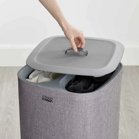 Разопакован: Кош за пране Joseph Joseph 50001, 60 l, Дръжки за пренасяне, 2 разделения, Сив
