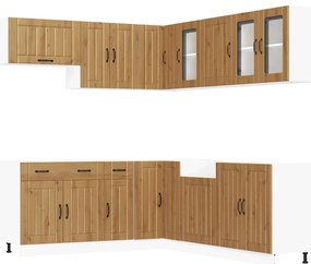 3314930 vidaXL Комплект кухненски шкафове от 11 части Lucca занаятчийски дъб