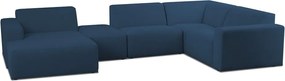 Тъмносин ъглов диван от букле ("U" форма) Roxy – Scandic