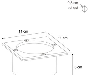 Комплект от 6 наземни прожектора алуминиеви квадратни с LED IP65 соларни - Terry