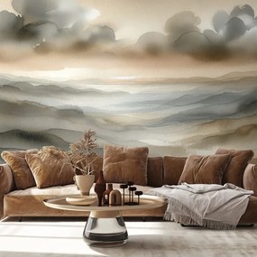 Тапет – Акварелен пейзаж в мъгла