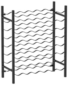 Sonata Стойка за вино за 48 бутилки, черна, метал