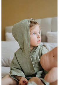 Детски зелен ленен халат Nature, размер 122 - 128 - Linen Tales