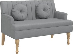 372130 vidaXL Пейка с възглавници, светлосиво, 113x64,5x75,5 см, плат