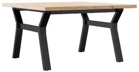 3282773 vidaXL Кафе маса Y-образна рамка 80x80x45,5 см бор масив и стомана