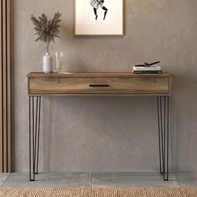 Конзолна маса Rochel TopMebel от меламин в цвят орех 120x35x89,8cm.