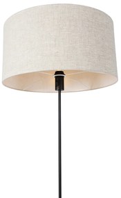 Подова лампа черна регулируема със сиво абажур 50 см - Parte