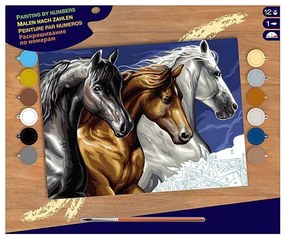 KSG Crafts - Рисуване по номера - голям размер "Диви коне"