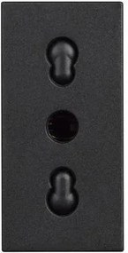 BTICINO Контакт ИТАЛИАНСКИ стандарт 2P+E 1 мод. 16A детска защита цвят Черен Classia Pro - RG4180P