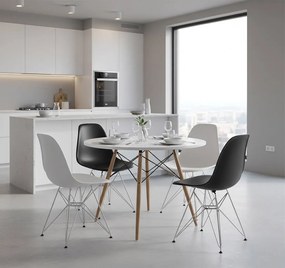 Кухненски стол Fiore Metal-Бял (4) парчета