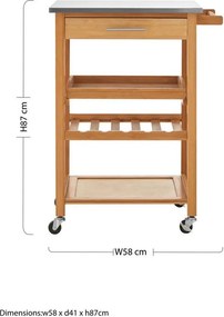 Бамбукова маса за сервиране на колелца 41x58 cm Harlow – Premier Housewares