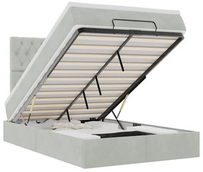 3314384 vidaXL Османска легло с матраци и LED, светлосиво, 120x200 см, кадифе