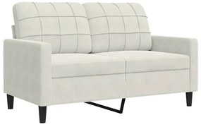 4007622 vidaXL 2-местен диван, кремав, 120 см, кадифе