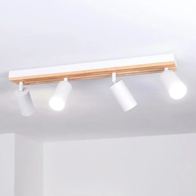 BRILAGI - Точково осветително тяло SELE WOOD ACOUSTIC 4xGU10/30W/230V бяло/дърво