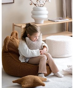 Кафяв детски пуф от букле Bear – Wigiwama