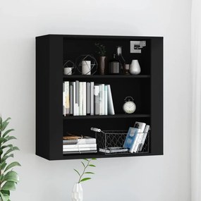 816593 vidaXL Стенен шкаф, черен, 80x33x80 см, инженерно дърво