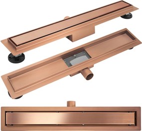 Линеен отводнител Rea Neox brush copper 100